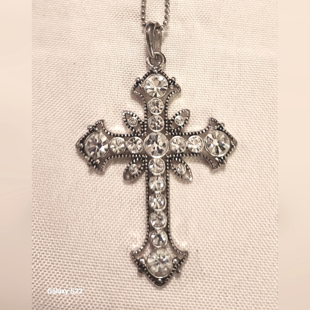 Premier Designs Grace Crystal Cross Necklace
